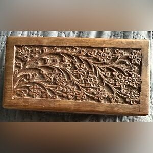 Intricately Carved Wooden Box Made in India
